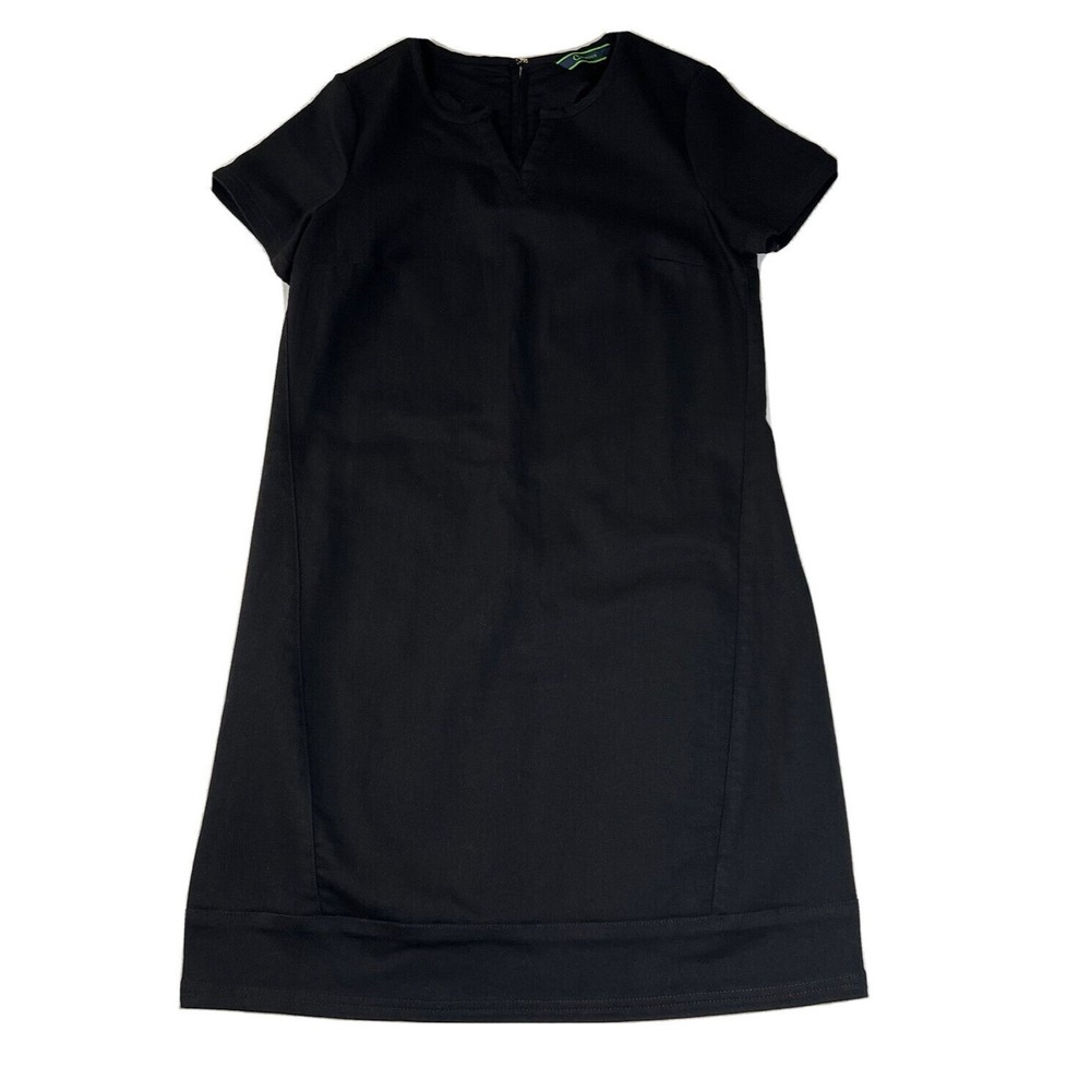 C. Wonder Dress Women's 6 Shift Black Denim Tunic Stretch V-Neck Cotton Blend